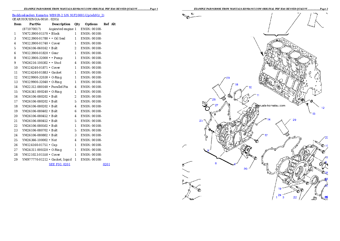 Protected: WB91R-2 S/N 91F20001-Up Partsbook