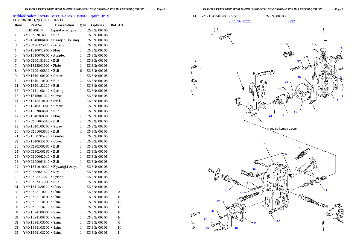 Protected: WB91R-2 S/N 91F20001-Up Partsbook