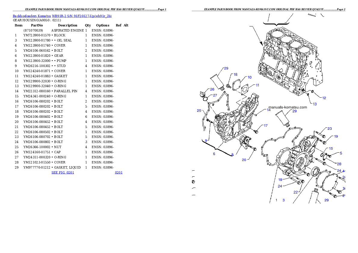 Protected: WB91R-2 S/N 91F20127-Up Partsbook