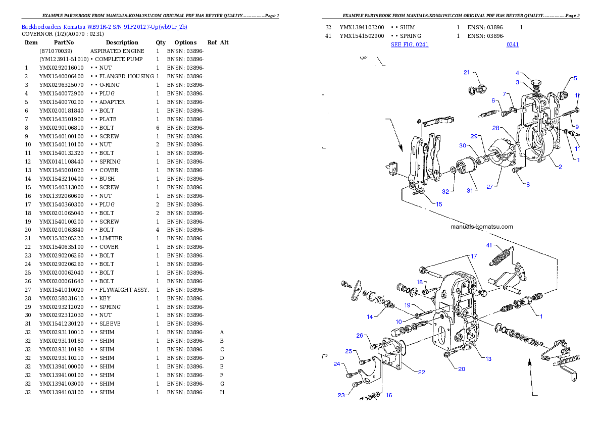 Protected: WB91R-2 S/N 91F20127-Up Partsbook