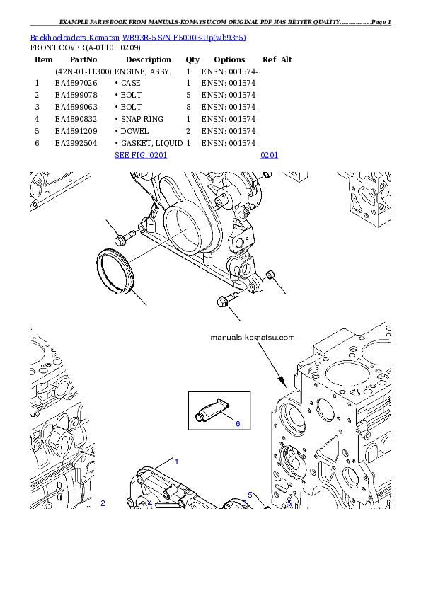 Protected: WB93R-5 S/N F50003-Up Partsbook