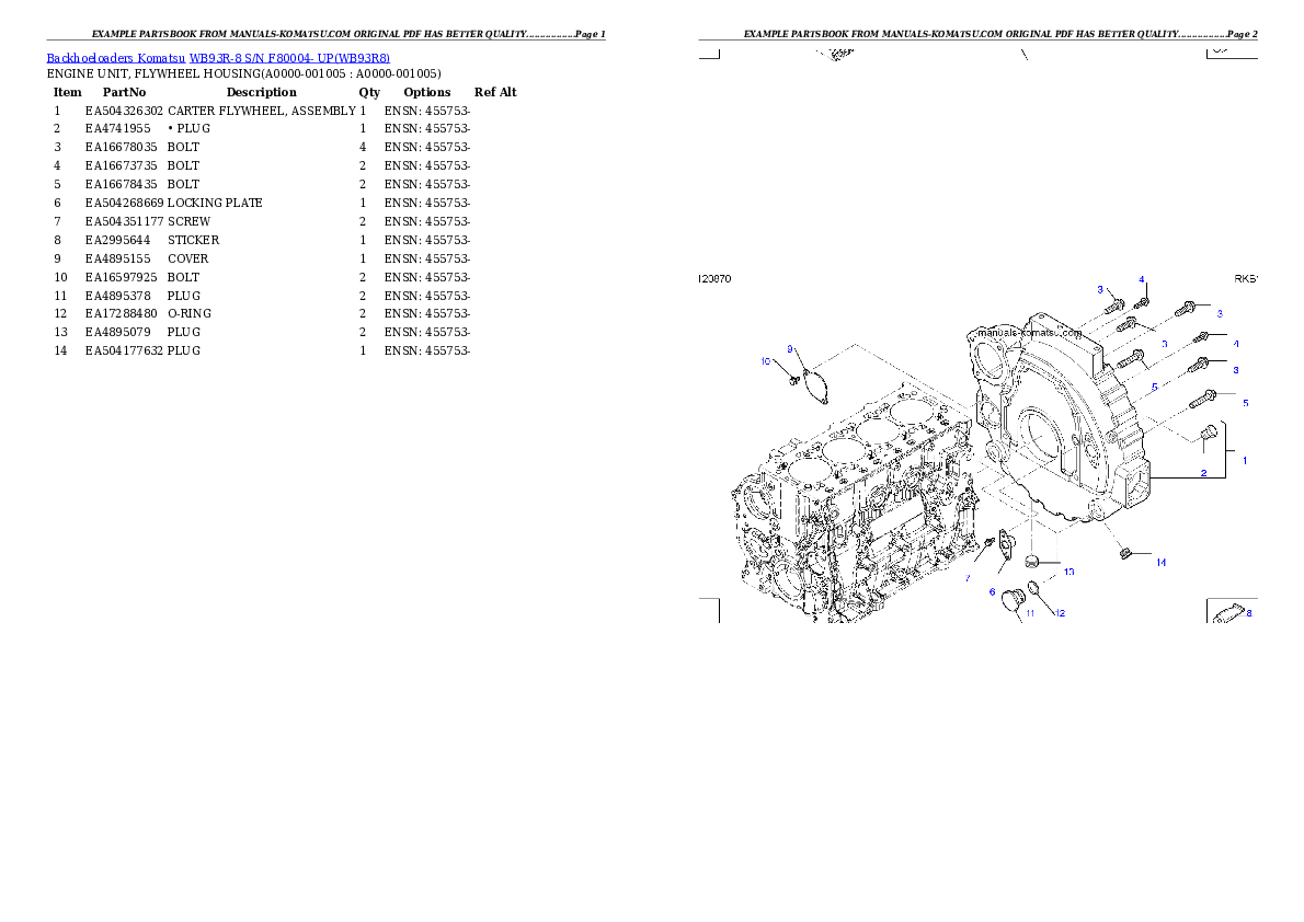 Protected: WB93R-8 S/N F80004- UP Partsbook