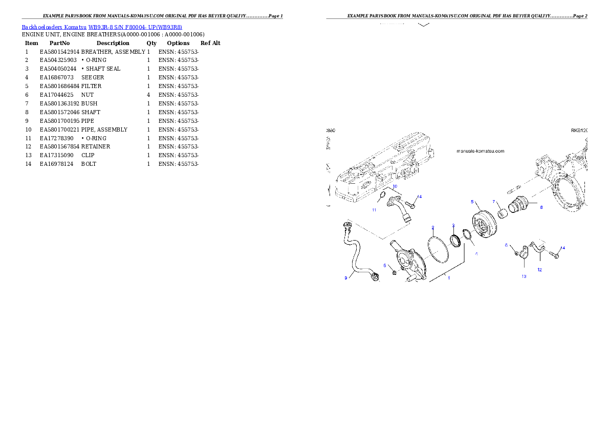 Protected: WB93R-8 S/N F80004- UP Partsbook