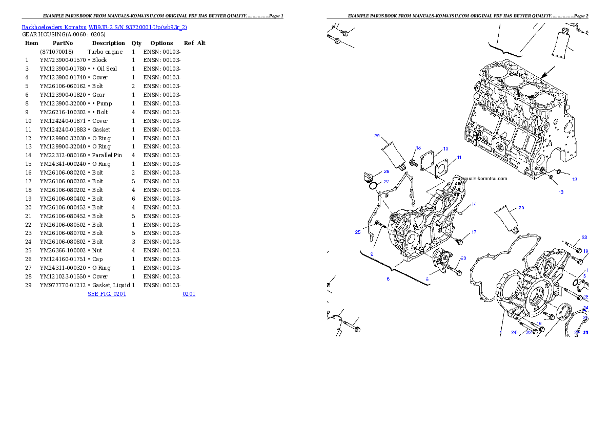 Protected: WB93R-2 S/N 93F20001-Up Partsbook