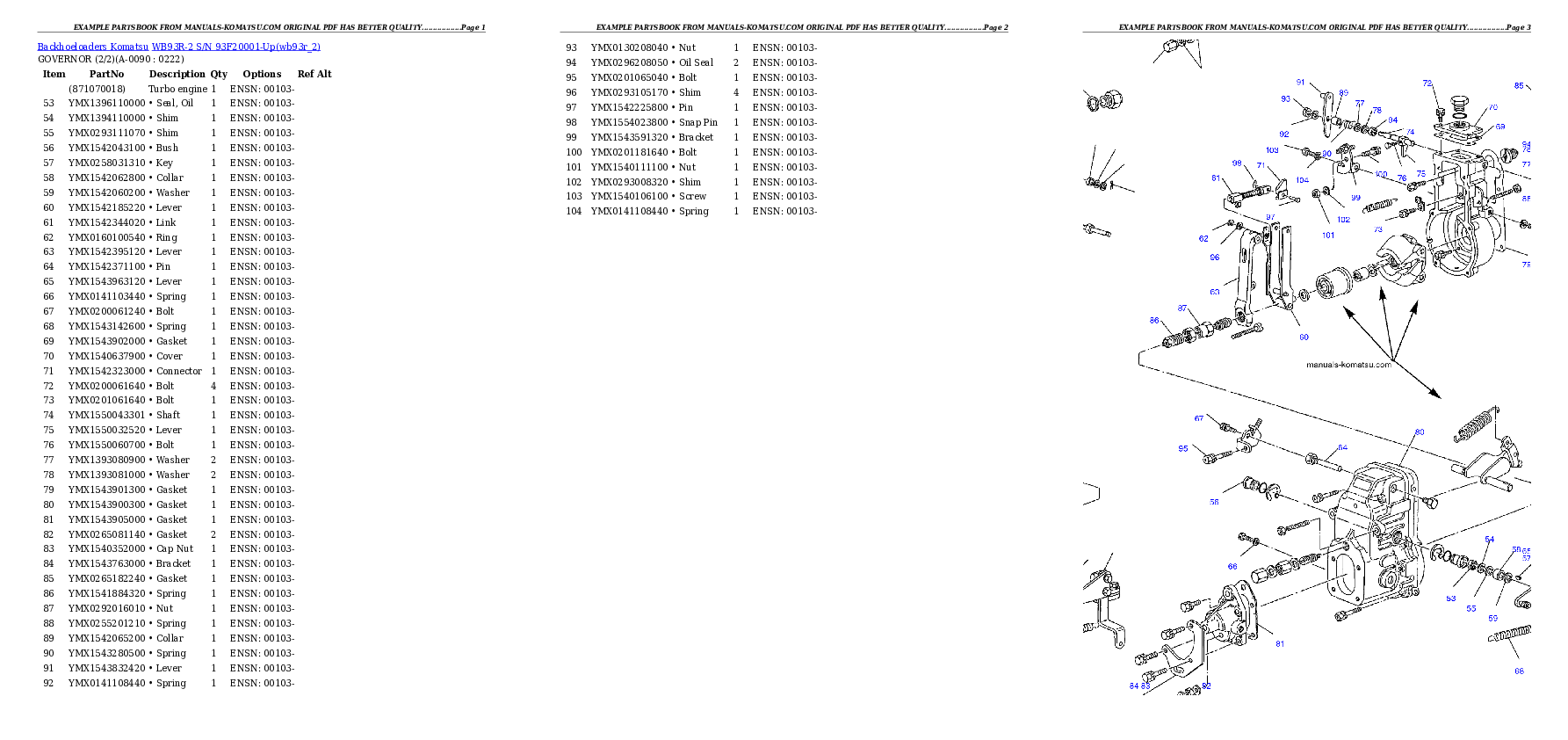 Protected: WB93R-2 S/N 93F20001-Up Partsbook