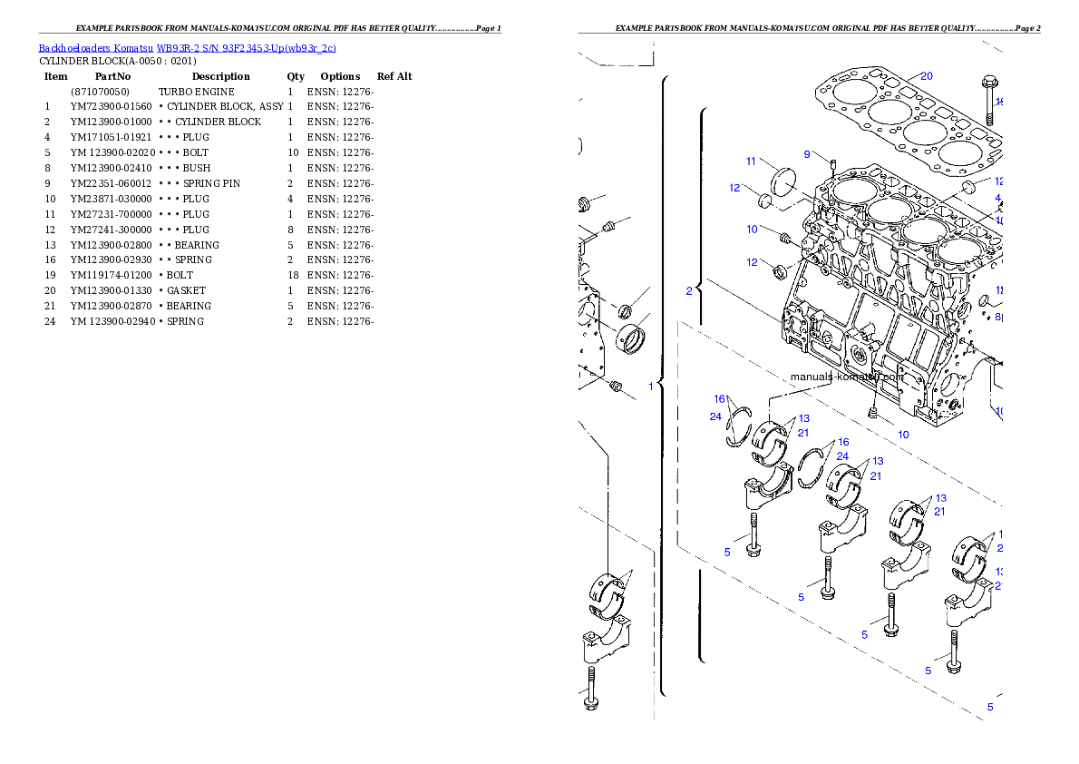 Protected: WB93R-2 S/N 93F23453-Up Partsbook
