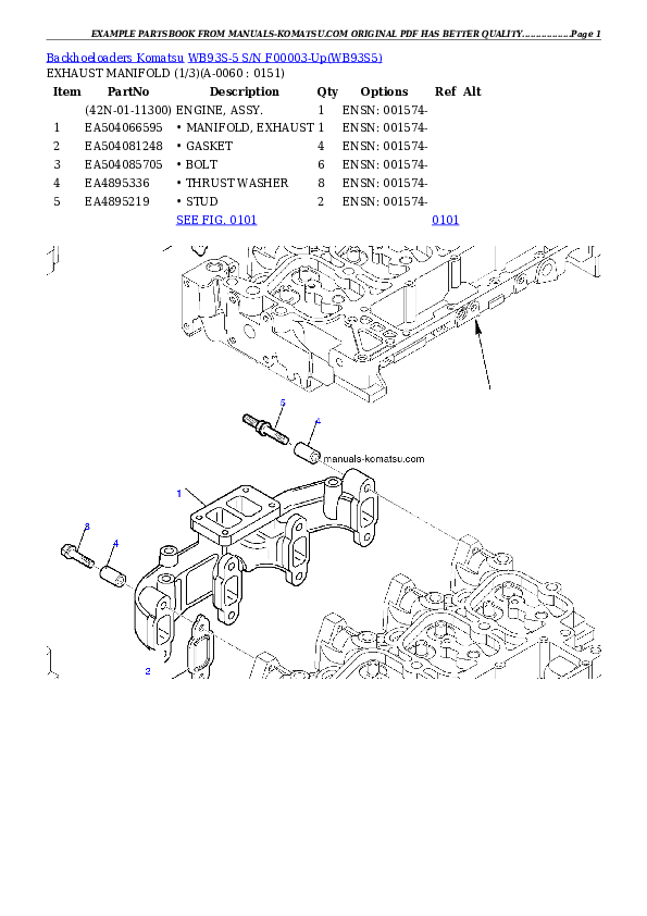 Protected: WB93S-5 S/N F00003-Up Partsbook