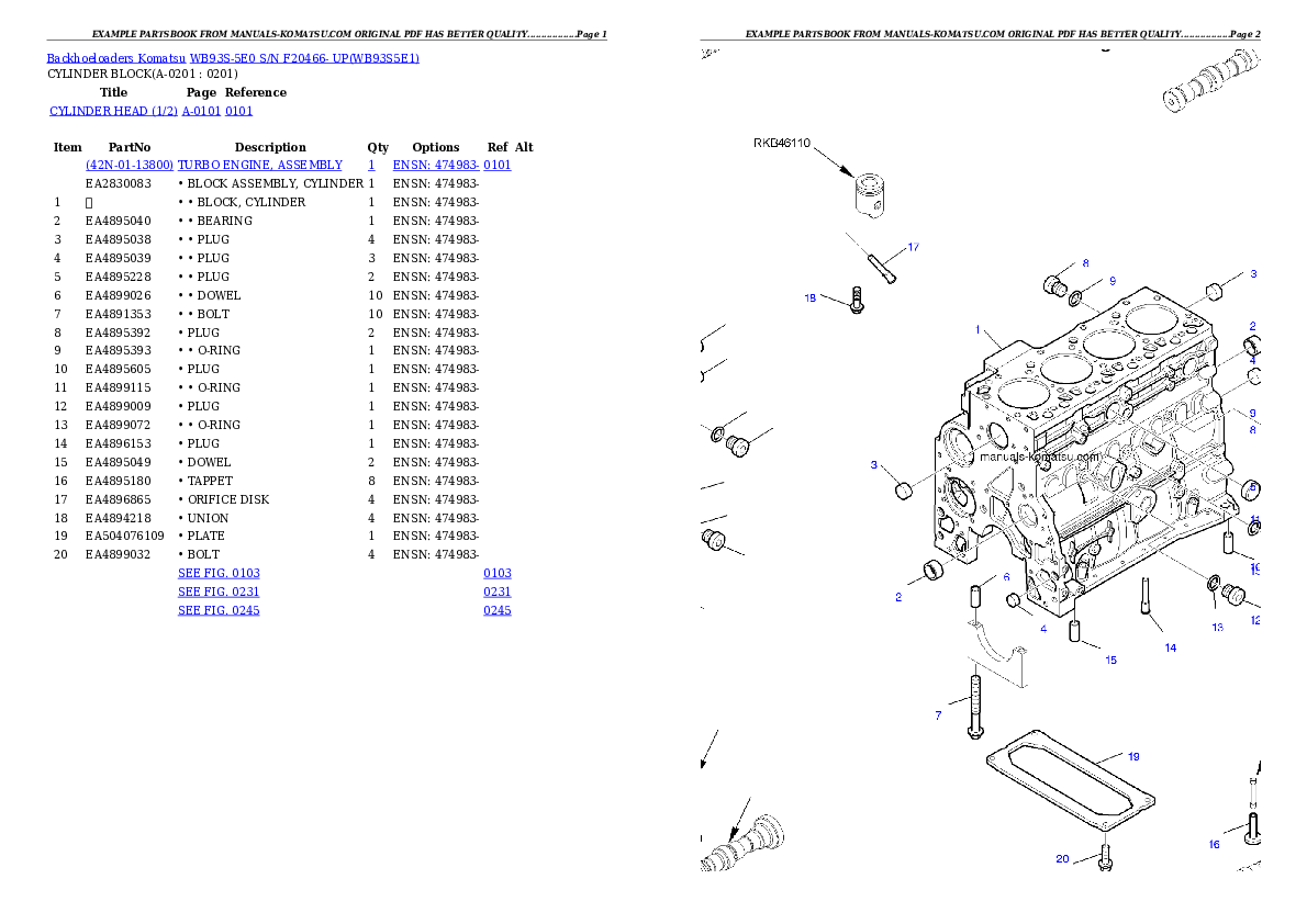 Protected: WB93S-5E0 S/N F20466- UP Partsbook