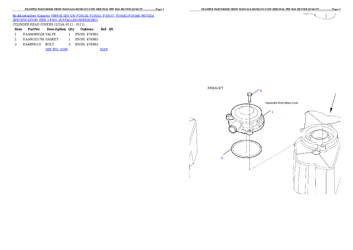 Protected: WB93S-5E0 S/N F20526- UP (RUSSIA SPECIFICATION TIER 2 ENG. INSTALLED) Partsbook