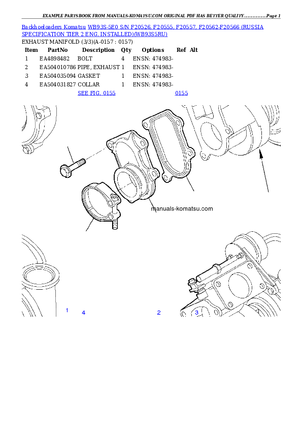 Protected: WB93S-5E0 S/N F20526- UP (RUSSIA SPECIFICATION TIER 2 ENG. INSTALLED) Partsbook