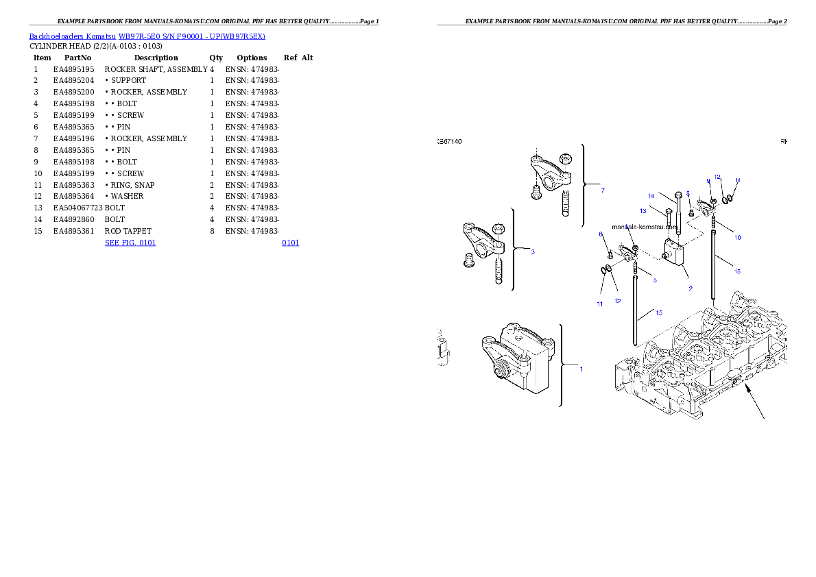 WB97R-5E0 S/N F90001 - UP Partsbook