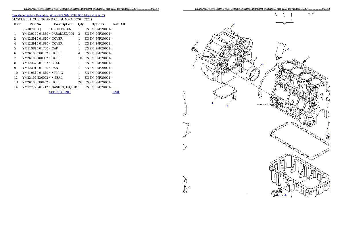 Protected: WB97R-2 S/N 97F20001-Up Partsbook