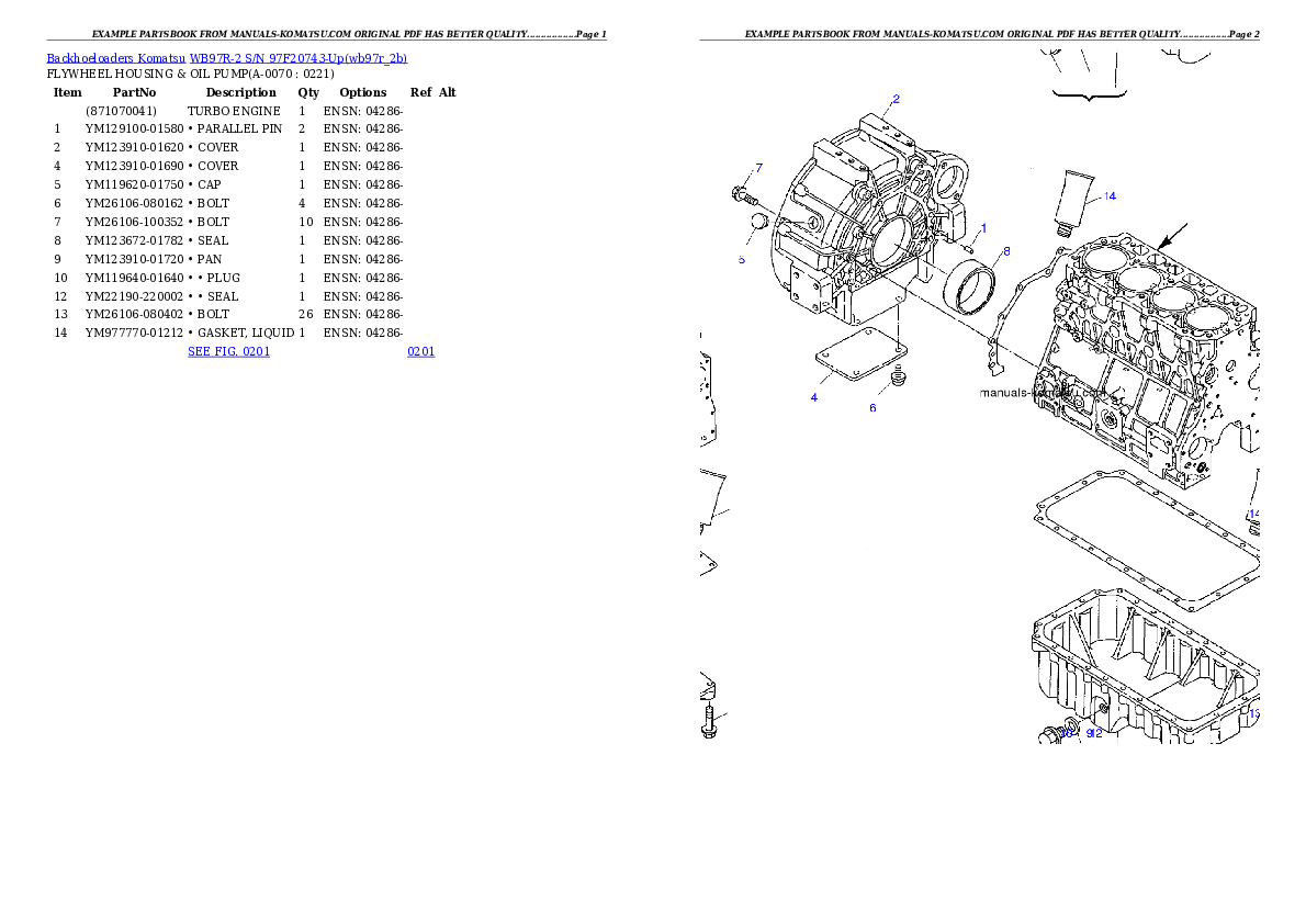 Protected: WB97R-2 S/N 97F20743-Up Partsbook