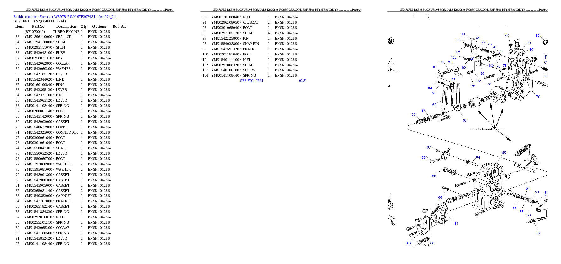 Protected: WB97R-2 S/N 97F20743-Up Partsbook