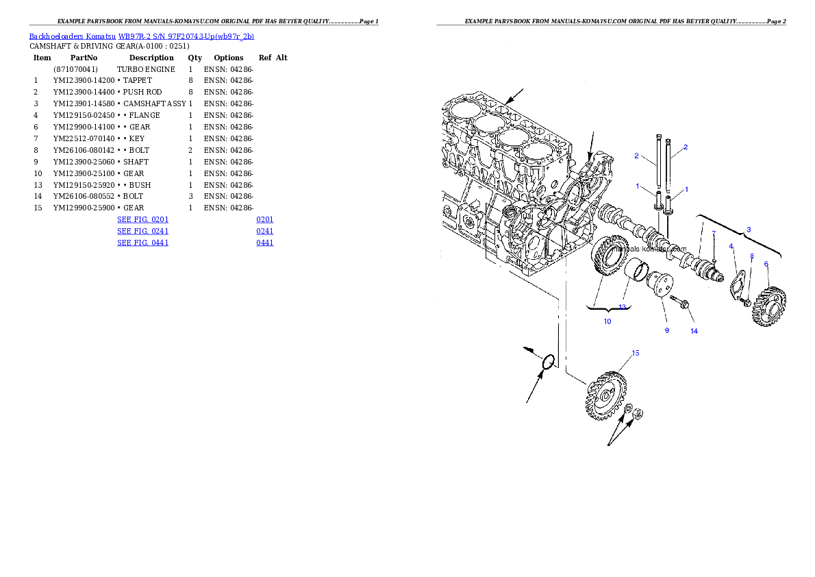 Protected: WB97R-2 S/N 97F20743-Up Partsbook