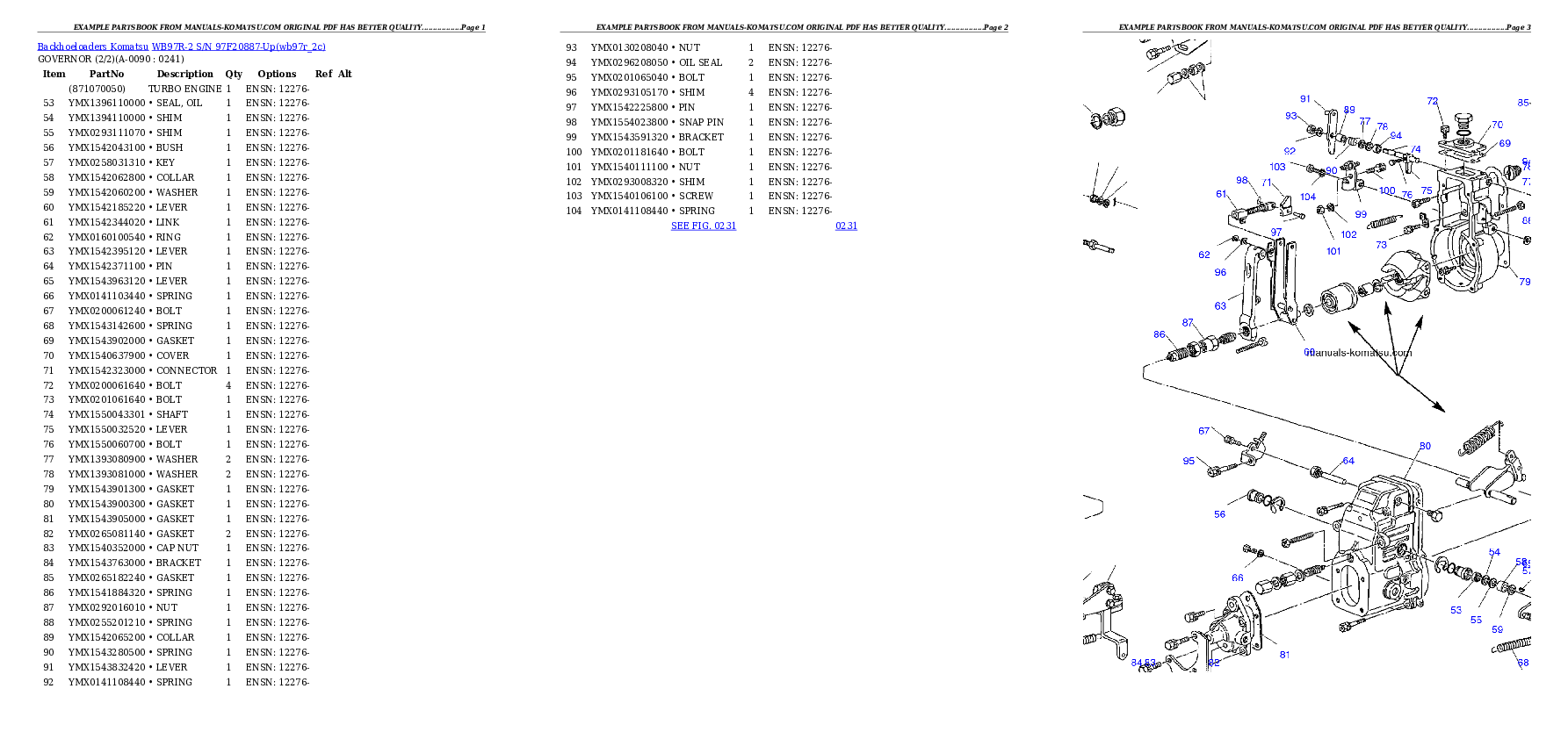 Protected: WB97R-2 S/N 97F20887-Up Partsbook