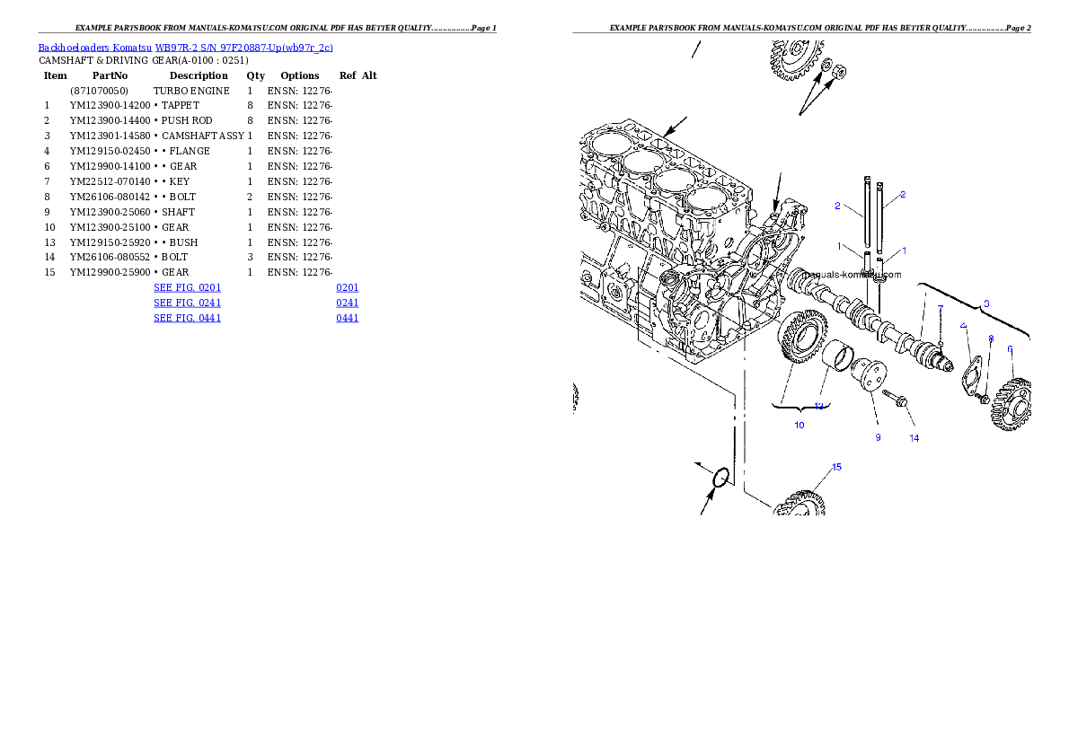 Protected: WB97R-2 S/N 97F20887-Up Partsbook