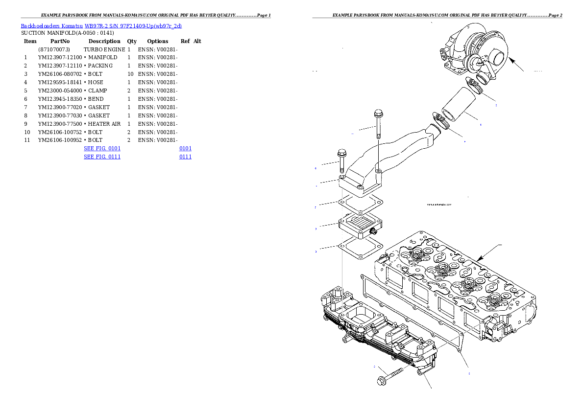 Protected: WB97R-2 S/N 97F21409-Up Partsbook