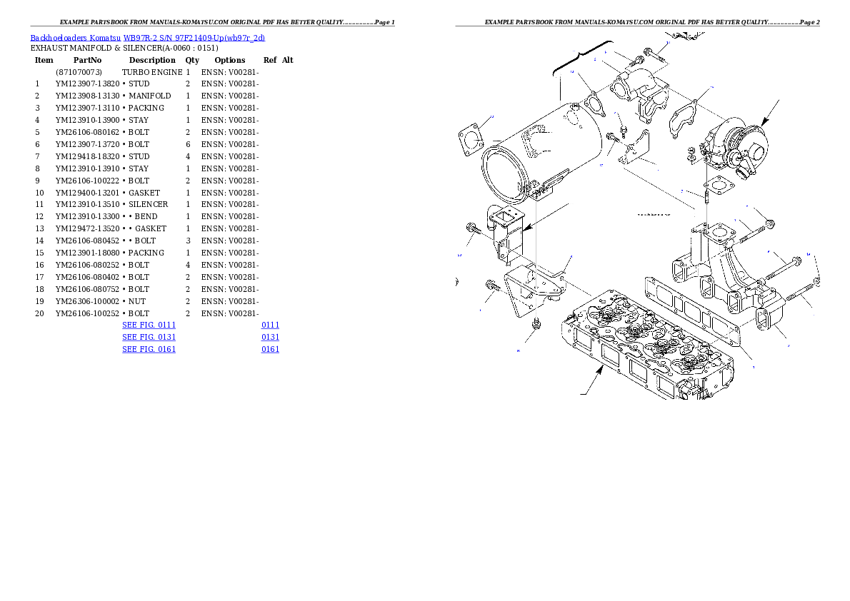 Protected: WB97R-2 S/N 97F21409-Up Partsbook
