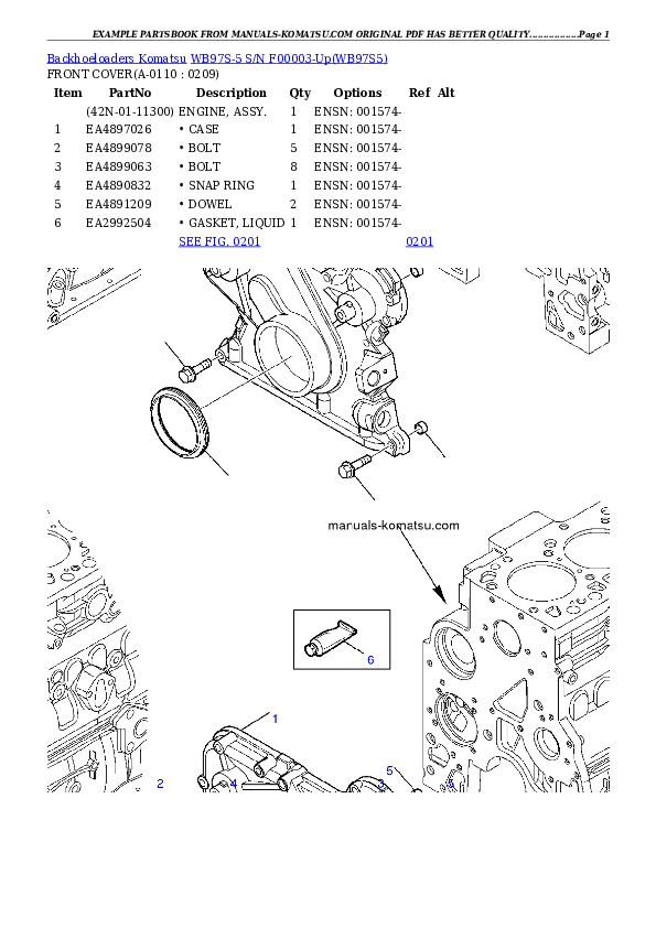 Protected: WB97S-5 S/N F00003-Up Partsbook