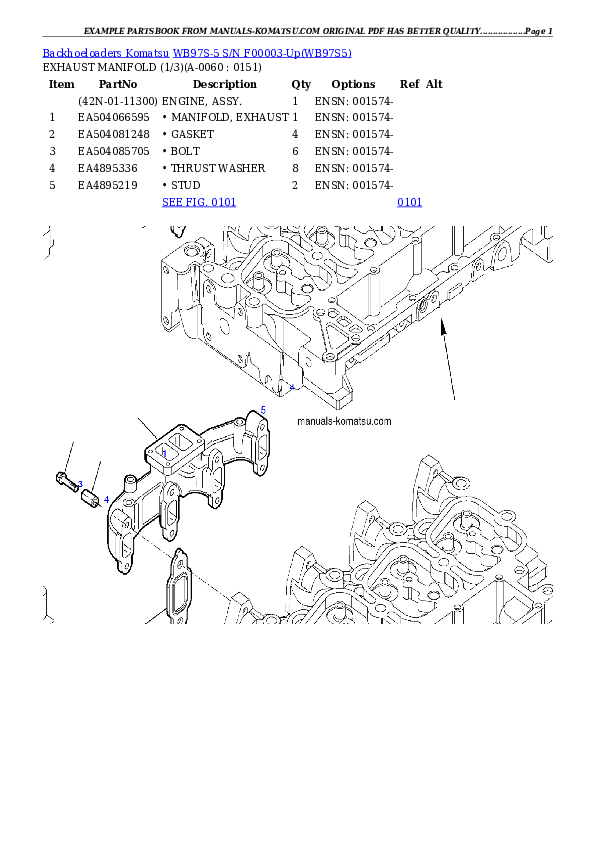 Protected: WB97S-5 S/N F00003-Up Partsbook