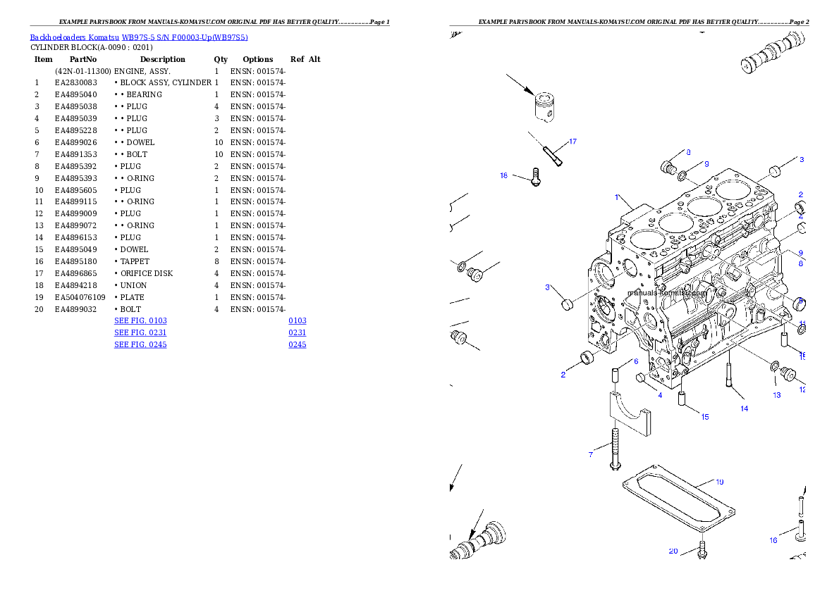 Protected: WB97S-5 S/N F00003-Up Partsbook