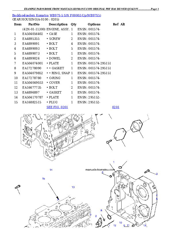 Protected: WB97S-5 S/N F00003-Up Partsbook