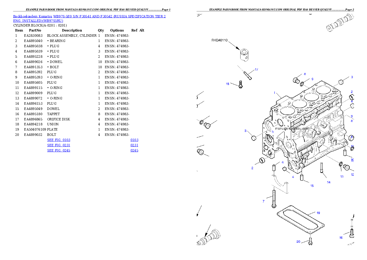 Protected: WB97S-5E0 S/N F30541 AND F30542 (RUSSIA SPECIFICATION TIER 2 ENG. INSTALLED) Partsbook