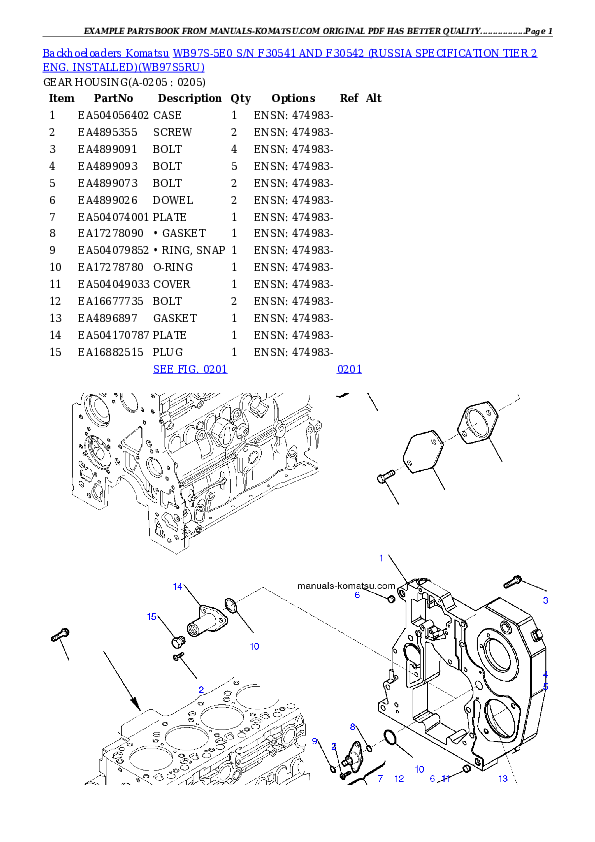 Protected: WB97S-5E0 S/N F30541 AND F30542 (RUSSIA SPECIFICATION TIER 2 ENG. INSTALLED) Partsbook