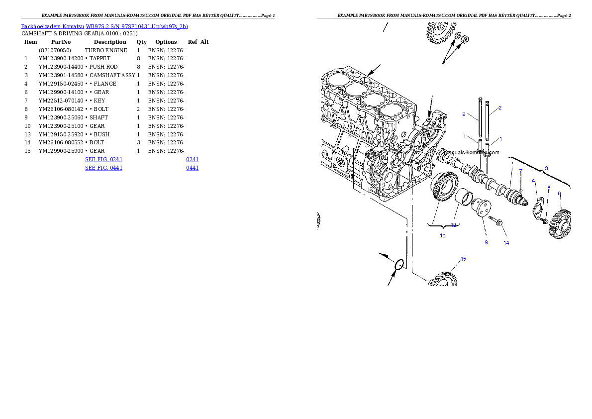 Protected: WB97S-2 S/N 97SF10431-Up Partsbook