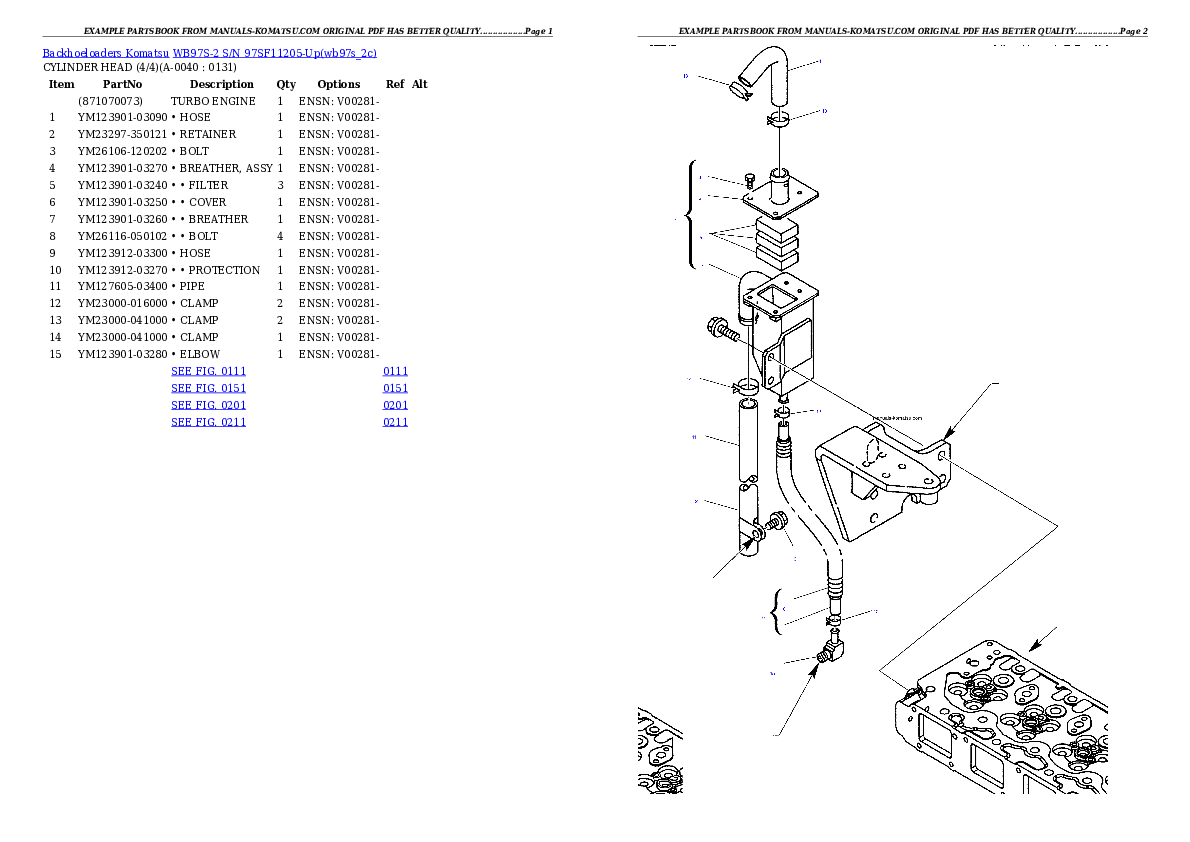 Protected: WB97S-2 S/N 97SF11205-Up Partsbook