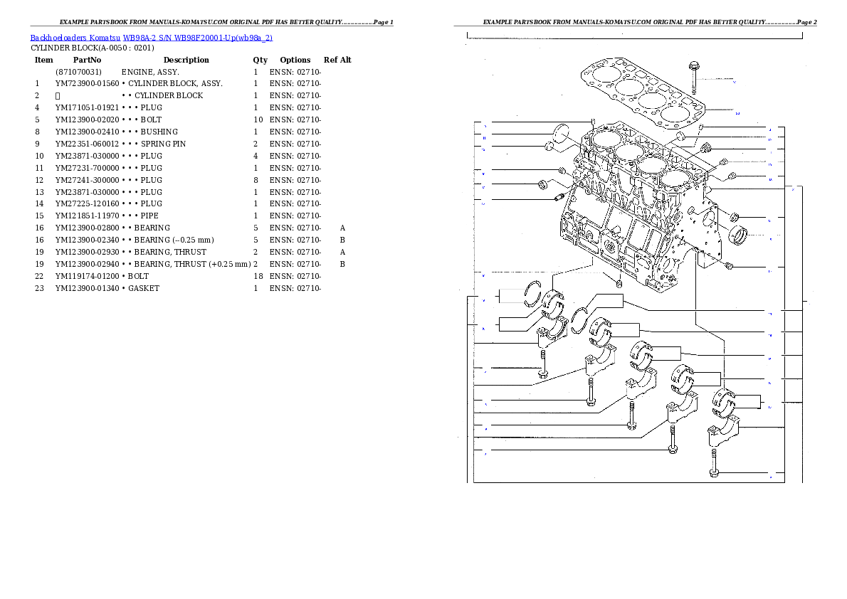 Protected: WB98A-2 S/N WB98F20001-Up Partsbook