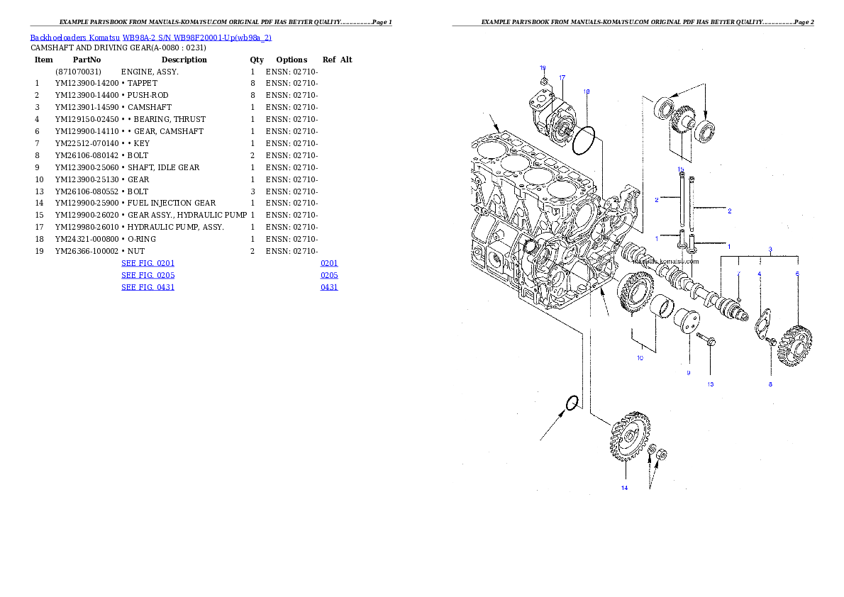 Protected: WB98A-2 S/N WB98F20001-Up Partsbook