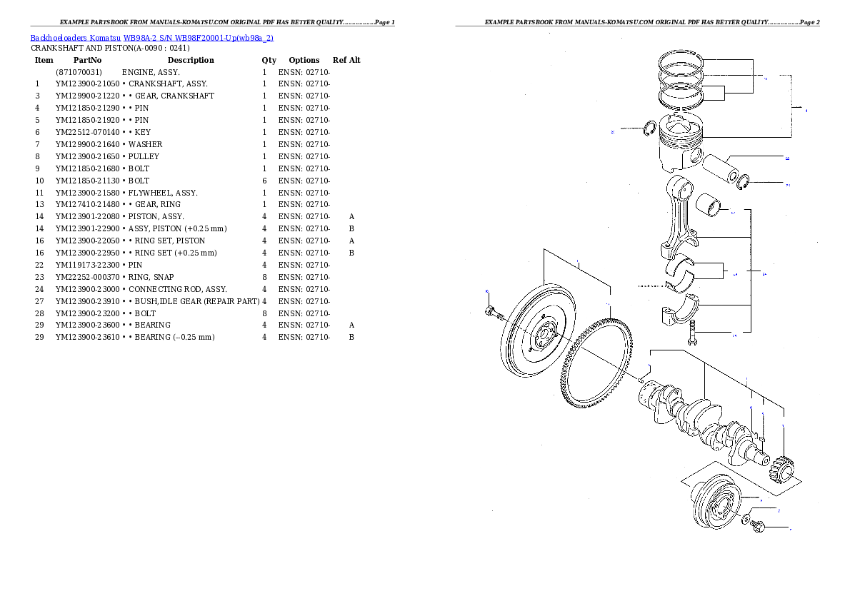 Protected: WB98A-2 S/N WB98F20001-Up Partsbook