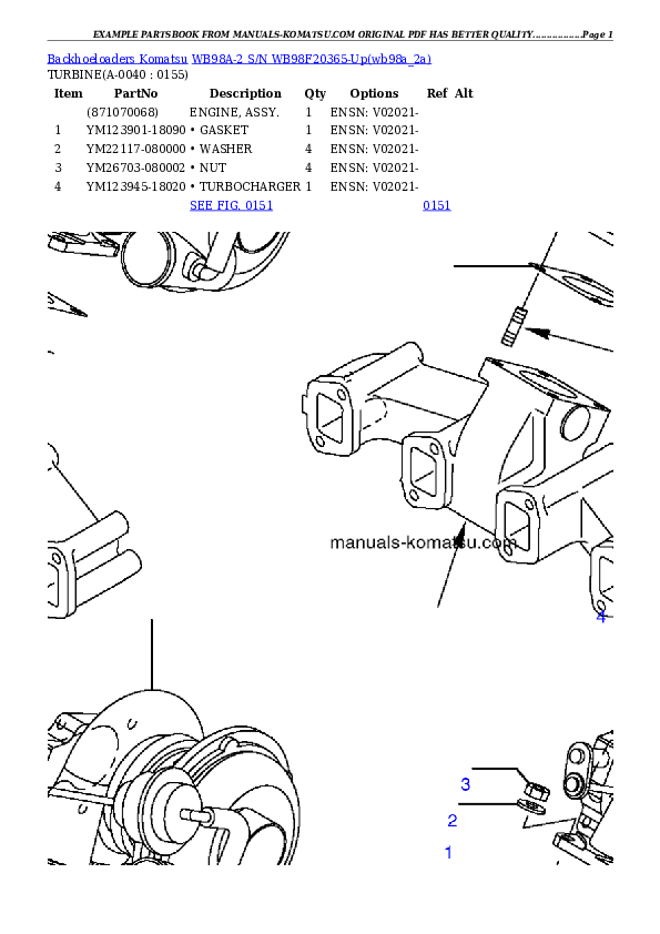 Protected: WB98A-2 S/N WB98F20365-Up Partsbook