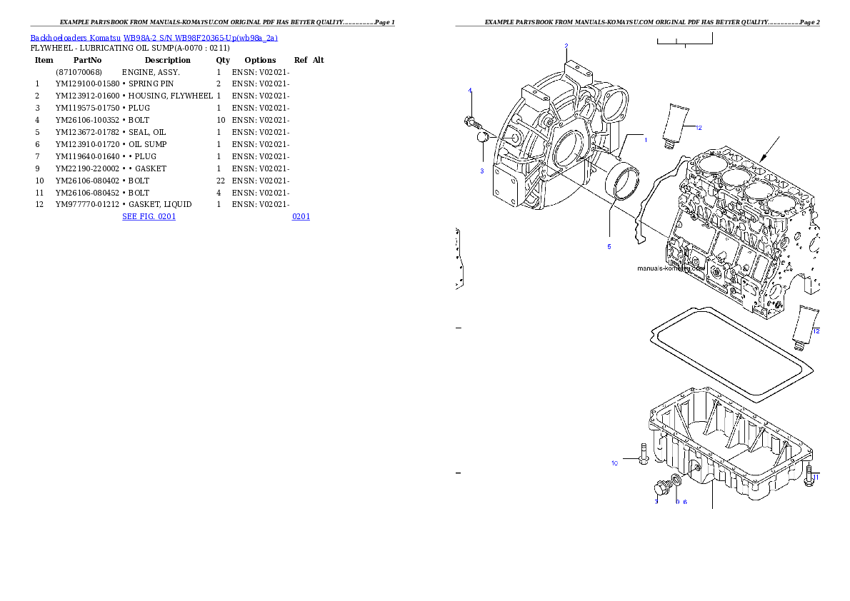Protected: WB98A-2 S/N WB98F20365-Up Partsbook