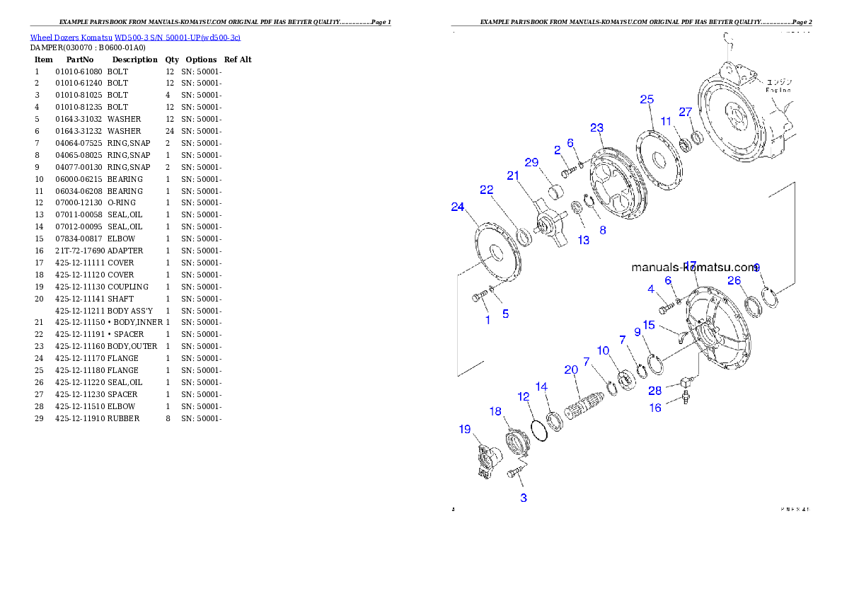 Protected: WD500-3 S/N 50001-UP Partsbook
