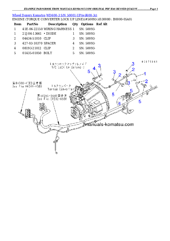Protected: WD600-3 S/N 50001-UP Partsbook