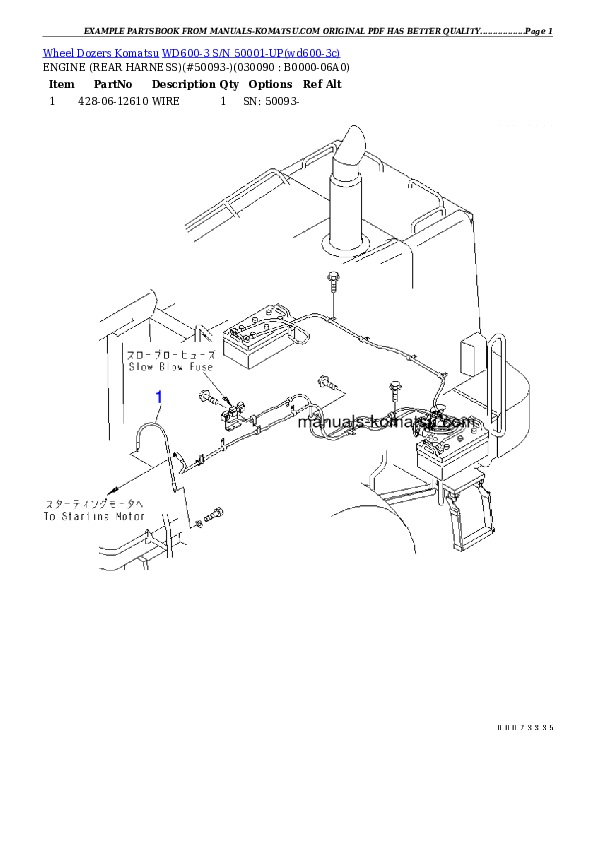 Protected: WD600-3 S/N 50001-UP Partsbook