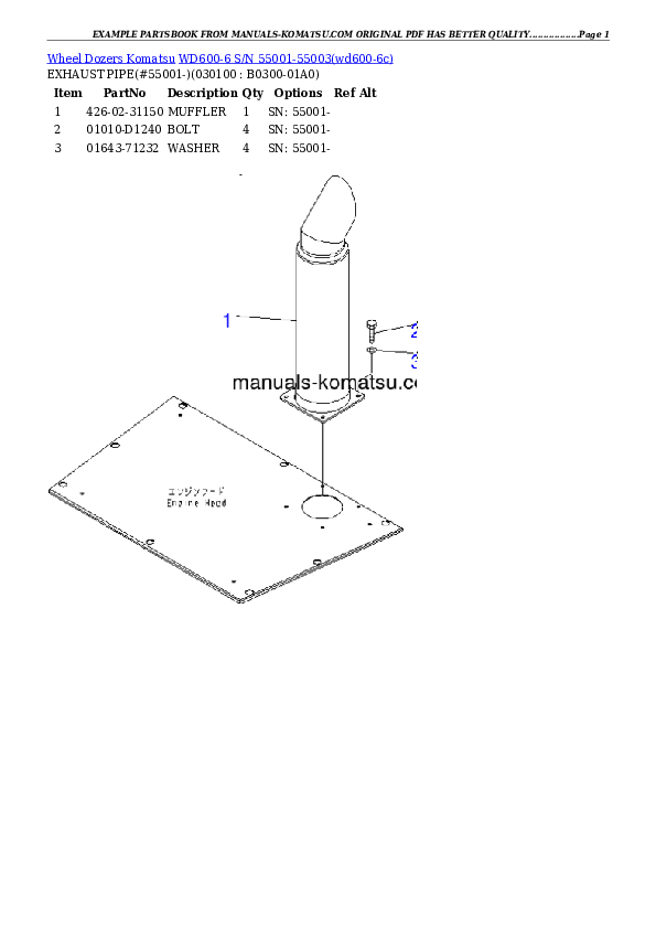 Protected: WD600-6 S/N 55001-55003 Partsbook