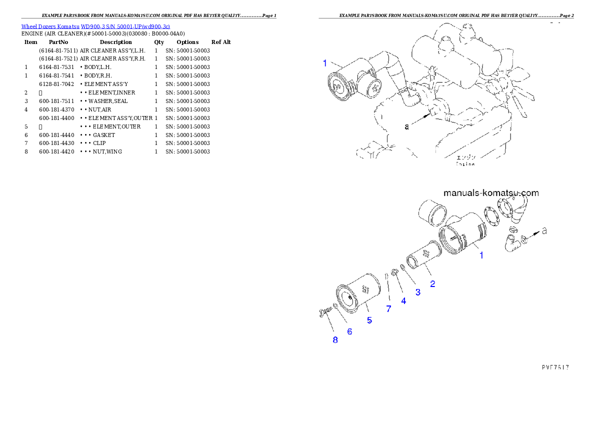 Protected: WD900-3 S/N 50001-UP Partsbook
