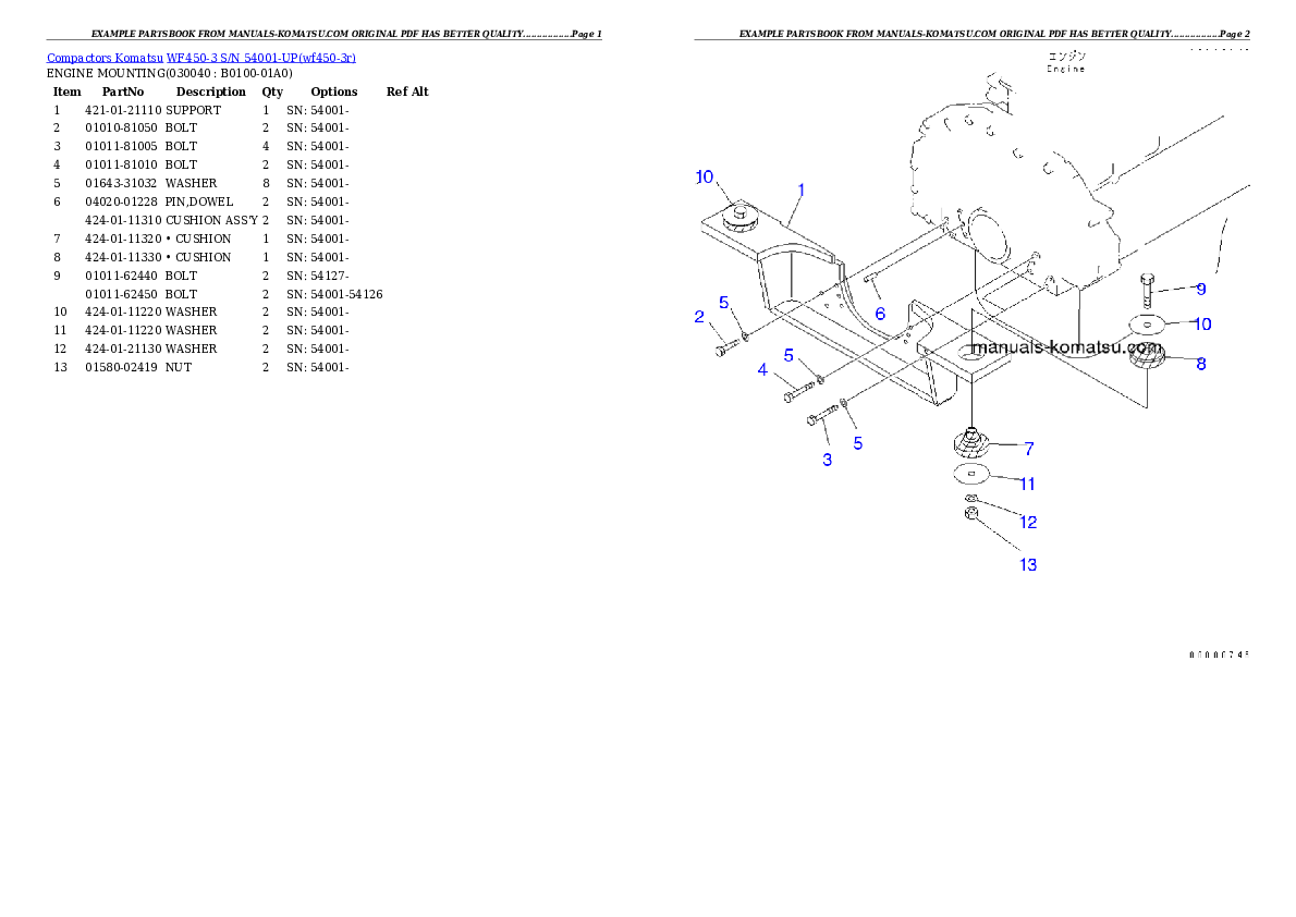 Protected: WF450-3 S/N 54001-UP (For Komatsu Hanomag (Germany)) Partsbook