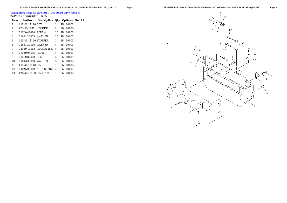Protected: WF600T-1 S/N 10001-UP Partsbook