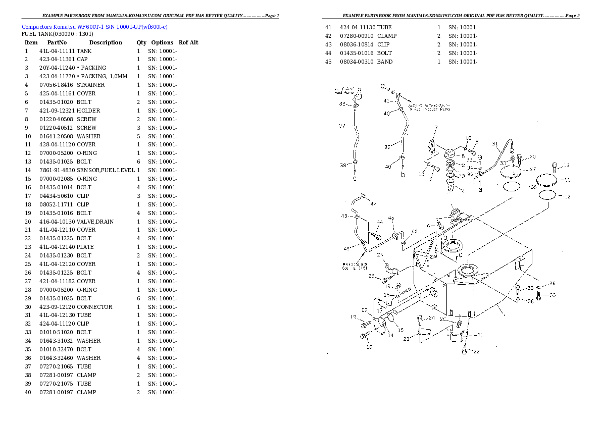 Protected: WF600T-1 S/N 10001-UP Partsbook