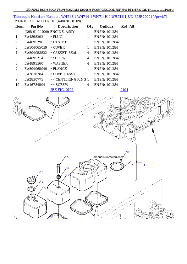 WH713-1 WH714-1 WH714H-1 WH716-1 S/N 395F70001-Up Partsbook