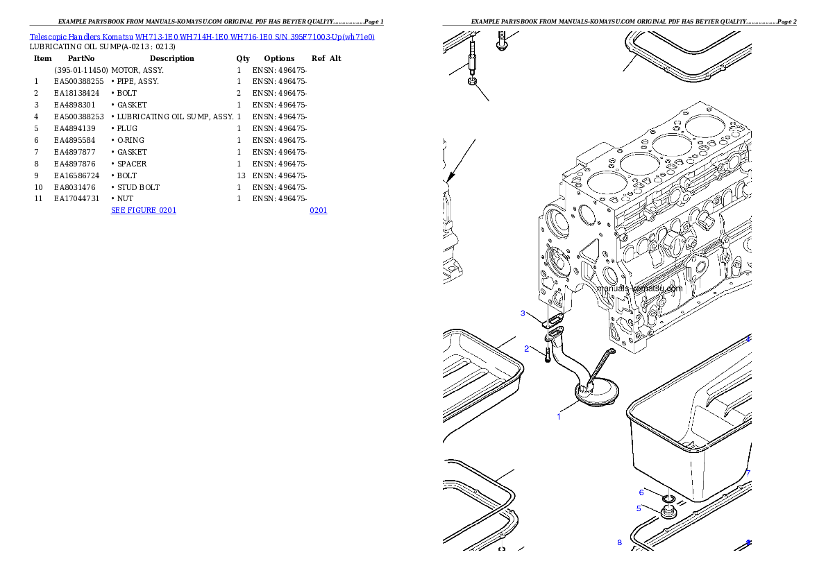 Protected: WH713-1E0 WH714H-1E0 WH716-1E0 S/N 395F71003-Up Partsbook