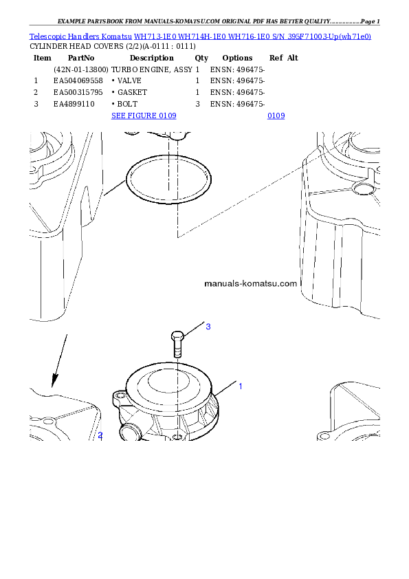 Protected: WH713-1E0 WH714H-1E0 WH716-1E0 S/N 395F71003-Up Partsbook