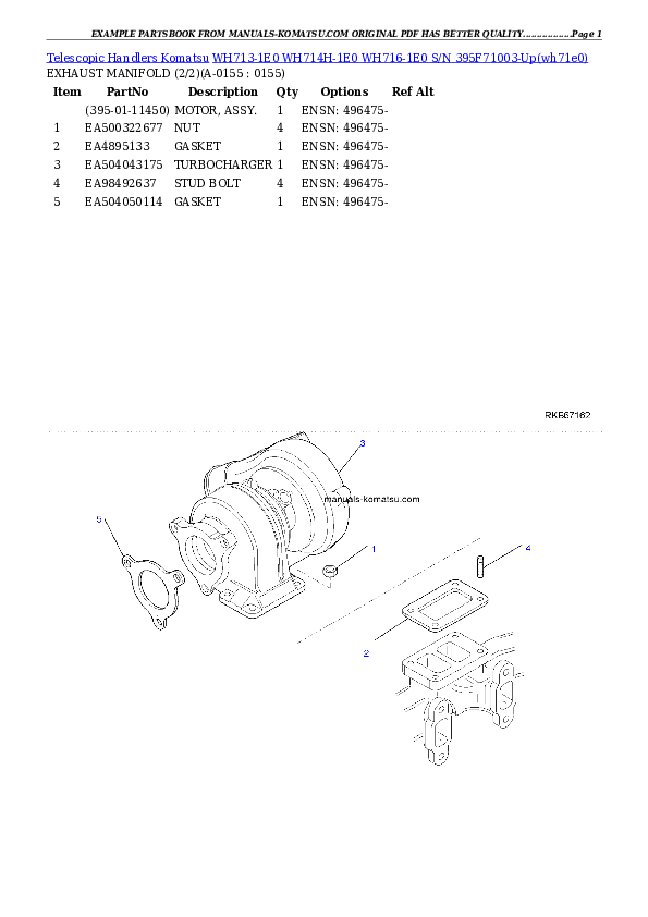 Protected: WH713-1E0 WH714H-1E0 WH716-1E0 S/N 395F71003-Up Partsbook