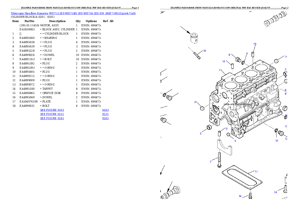 Protected: WH713-1E0 WH714H-1E0 WH716-1E0 S/N 395F71003-Up Partsbook