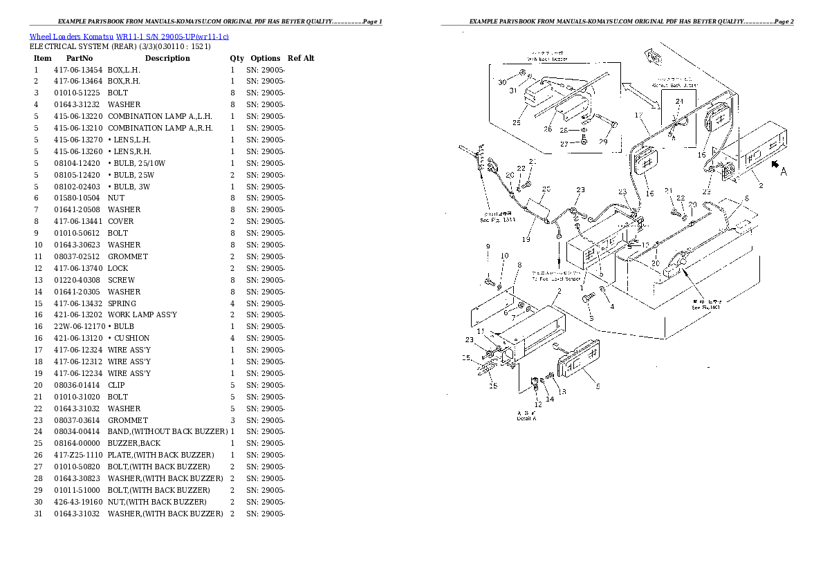 Protected: WR11-1 S/N 29005-UP Partsbook